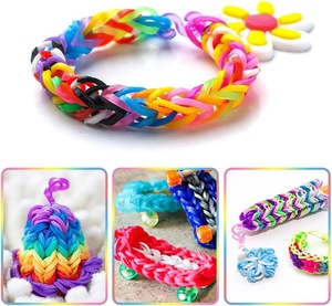 Prix d'usine – Bracelets en élastiques synthétiques couleurs arc-en-ciel pour loisirs créatifs, sacs de recharge pour bracelets <span class=keywords><strong>Loom</strong></span>, élastiques <span class=keywords><strong>Loom</strong></span> - Product Image 1