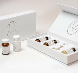 Boîte d'emballage en papier rigide pour flacon de peptides avec doublure en velours satiné pour cadeau VIP, sérum cosmétique, huile essentielle - Product Image 1