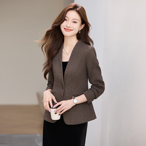Women's <b>Wool</b> Blazer Full Sleeve A-Shape Anti-Wrinkle Professional Commuting Coat - Product Image 1