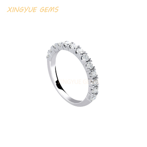 2022 vendita calda minimalista semplice coppia placcato oro s925 anello da sposa in argento sterling moissanite - Product Image 2