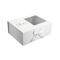 Boîte cadeau magnétique de luxe avec fenêtre transparente, emballage personnalisé pour produits, présentoir à bas prix, boîte en papier gaufré de haute qualité
