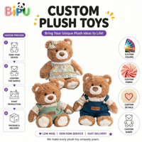 Ours en peluche personnalisé OEM avec tenues amovibles, en coton super doux, jouet ours en peluche, souvenir promotionnel sur mesure