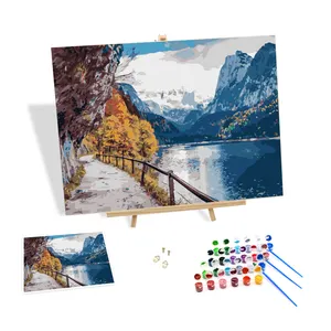 New Factory Wholesale Diy By Digital Painting Home Decoration Interior Landscape Landscape Snow Mountain Painting On Canvas