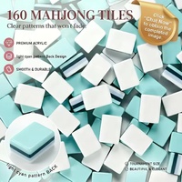 Juego de Fichas de Mahjong Americanas de Acrílico Moderno, 160 Piezas, Juego de Mahjong de Lujo de 4 Capas, Duradero y Portátil