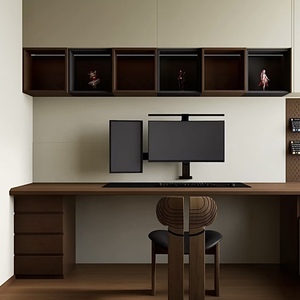 Scrivania in Legno Moderna ed Ecologica con 4 Cassetti per Camera da Letto, Soggiorno, Hotel e Villa - Product Image 1