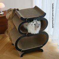 Vente en gros usine : Griffoir ondulé pour chat, maison multi-niveaux, mobilier pour chat détachable pour familles multi-chats