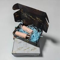 Boîte de chaussettes pour femmes impression marbre personnalisée pour sous-vêtements matériaux recyclés noir et blanc mat laminage et gaufrage