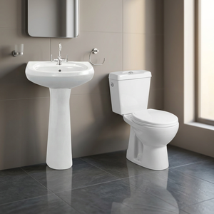 Ensemble Offre Spéciale de toilette en céramique deux pièces au sol et lavabo sur pied Combo-Sanitaire de salle de bain - Product Image 2