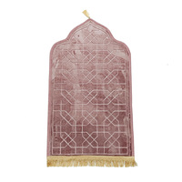 Tapis de prière Raschel uni, forme irrégulière pointue, tapis de culte gaufré, tapis de sol antidérapant en peluche courte et douce