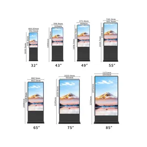 55-Inch And 43-Inch LCD Floor Standing Touch Kiosk Indoor Advertising Digital Signage For Subway And Shopping Mall Applications
