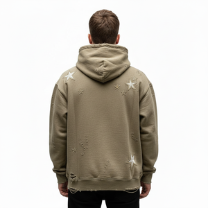 Sudadera con Capucha de Algodón para Invierno, Diseño Grueso de Felpa, Parches Bordados, Gráficos de Letras y Ciudad Fantasma, Unisex, Estilo Vintage Holgado - Product Image 4