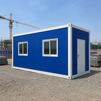Maison conteneur modulaire préfabriquée moderne en panneaux d'acier à assembler, 20 pieds, fenêtre coulissante, garantie 5 ans, livrée en kit