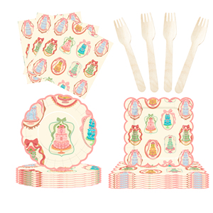 Decoración para Fiesta de Cumpleaños con Temática de Feliz Cumpleaños DAMAI, Platos Desechables de Papel para Pastel, Vasos, Servilletas con Juego de Cubiertos - Product Image 3