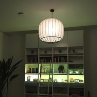 Suspension nordique Simple LED lustre en tissu avec 3 styles de forme ovale pour îlot de cuisine salle à manger intérieure