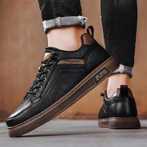 รองเท้าหนังสไตล์ลำลองแบบสวม รุ่นใหม่ประจำฤดูใบไม้ผลิ/ฤดูร้อน ปี 2026 สีดำ สปอร์ต เหมาะสำหรับทำงาน ผู้ชาย แบบชิ้นเดียว - Product Image 3