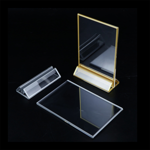 Tùy chỉnh Vàng rõ ràng A7 hai mặt đứng hiện đại t Hình Acrylic bảng dấu hiệu thẻ chủ thân thiện với môi menu xem chủ - Product Image 3