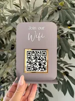Letrero de Código QR Acrílico Minimalista Personalizado, Placa con Logotipo Personalizado, Soporte de Mesa, Graduación, Contraseña WiFi, Reseña de Google, Redes Sociales