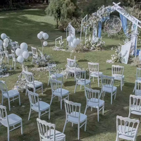 Chaise de mariage en plastique durable, chaise d'activité de luxe en bambou blanc, pour hôtels, traiteurs, mariages, utilisation extérieure