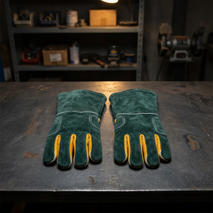 Gants de soudage en cuir lisse de haute qualité 16 oz, compatibles écran tactile, antidérapants, résistants à la chaleur, sans poudre, protection de sécurité - Product Image 5