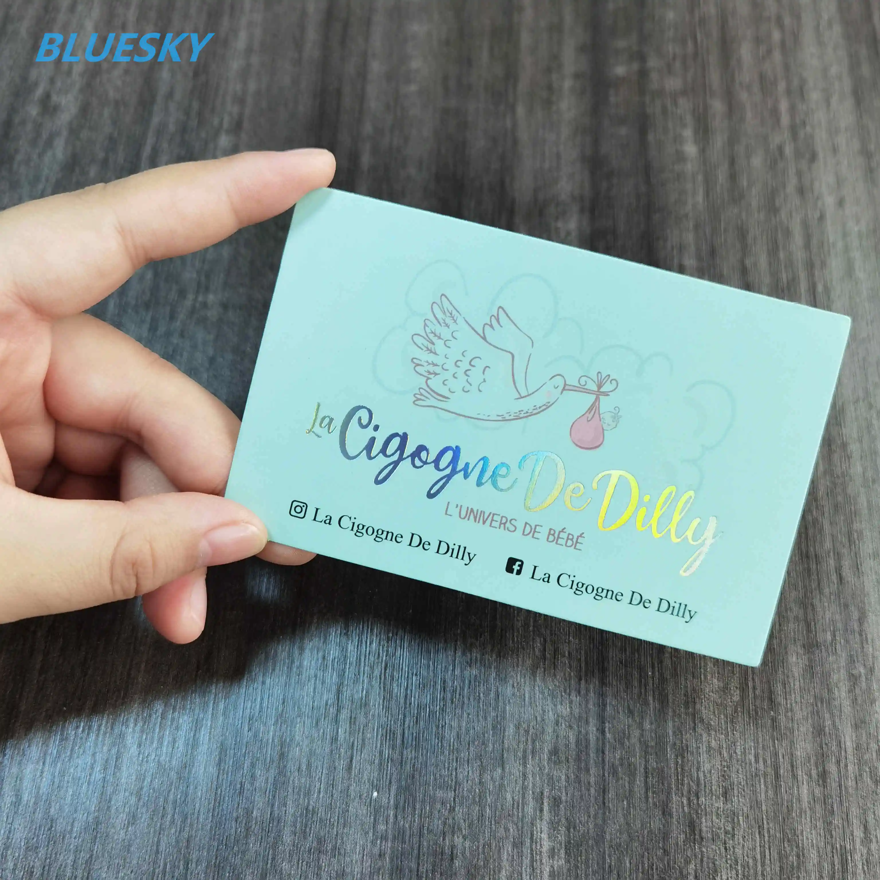 Lue Sky-tarjeta de visita impresa de tamaño estándar, tarjeta de presentación con acabado mate a la moda, estilo de lujo personalizado