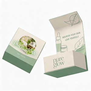 Eco Friendly Recyclable Magnetic <b>Foldable</b> Gift <b>Box</b> Rigid Paper Packaging For Skincare Serum Oil - Product Image 2
