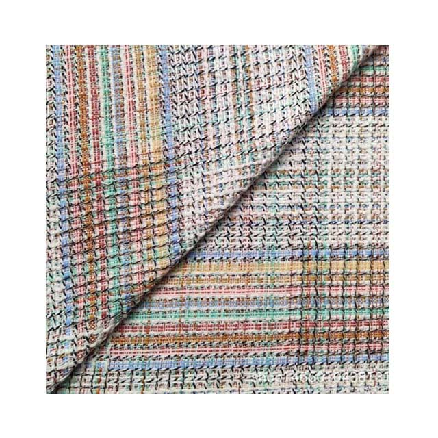 Новая твидовая ткань T/C букле, шерстяной аромат с блестящей проволочной тканью, двухсторонняя пряжа, окрашенная для пальто и костюма