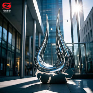 Esterno fatto a mano alta lucido in acciaio inox Design personalizzato stile moderno arte e scultura da collezione da artista - Product Image 6