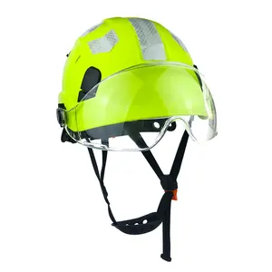 Ant5ppe Veiligheidshelm Met Bril Vizier Industriële Constructie Abs Redding Beschermende Helm Voor Buiten Klimmen Wandelen