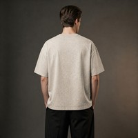 T-shirt vierge de luxe 235 GSM avec impression de logo personnalisé, coupe minimaliste moderne, 100 % coton filé à l'anneau, équivalent mode haut de gamme