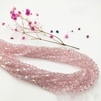 Kristal Kaca Bicone Bersegi 2/4/6/8mm Desain Biru Berkilau Polesan Halus Aksesori Fashion Berkilau Produsen Langsung
