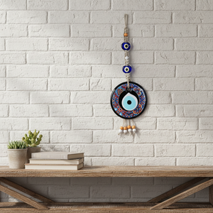 Macrame Evil Eye Ornament 10x35cm Home Decor Tenture murale durable et élégante - Product Image 3