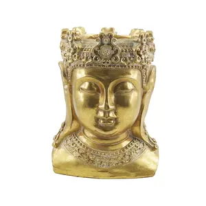 Maceta de cabeza de Buda, maceta de Buda sentado, estatuas de resina, maceta para decoración de jardín