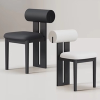 Chaise de salle à manger VL en bois massif, robuste, moderne, légère et luxueuse, avec dossier souple pour salons