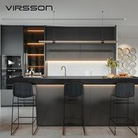 Meubles de cuisine modernes complets, ensembles d'armoires de cuisine pour appartement et hôtel