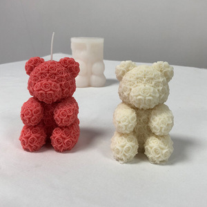 Stampo in Silicone Ecologico a Forma di Orsacchiotto per Torte, Regali di San Valentino e Matrimonio, <span class=keywords><strong>Decorazione</strong></span> Casa, Stampi 3D per Rose e Fiori d'Amore - Product Image 4
