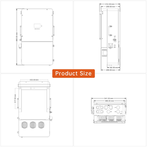 Sistema de Almacenamiento Solar Híbrido IP65 SRNE SEI-16K-U3P SEI-18K-U3P de 16kw 18kw Trifásico con 3 MPPTs y 48V para Hogar, SEI-18K-U3P Híbrido de 120V/208V - Product Image 4