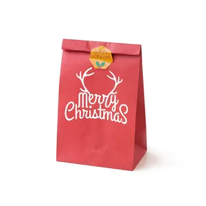 チャイルドパーティーバースデーフードペーパークラフトシールギフトパッキングトリートバッグ用品クリスマスミニクラフトペーパーバッグスタンドアップバッグ