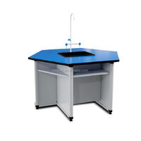 Banc de laboratoire scolaire, table de travail scientifique, mobilier de laboratoire, banc scolaire, table hexagonale