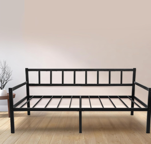 Ensemble de meubles de chambre à coucher canapé-<span class=keywords><strong>lit</strong></span> en métal au design moderne noir avec lieu de rangement, cadre de <span class=keywords><strong>lit</strong></span> de qualité stable - Product Image 1