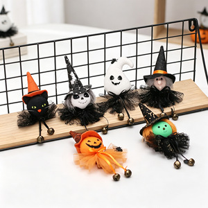 QY Decoración Espeluznante para Fiestas de Halloween en Casa: Muñecos de Peluche de Fantasma, Bruja y Calabaza, Adornos Colgantes de Halloween - Product Image 5
