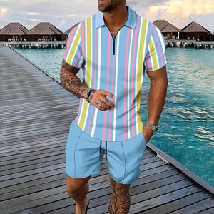Ensemble de chemises décontractées d'été pour hommes, taille européenne, nouvelle collection, à manches courtes, imprimé 3D, simple boutonnage avec revers irrégulier, tailles S-3XL - Product Image 5