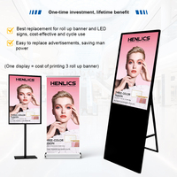 Kiosque portable, totem publicitaire multimédia, lecteur d'affichage, 32, 43, 49 pouces, support au sol, indice de protection IP55, pour signalisation animée en magasin de détail