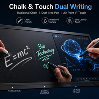 Tableau noir interactif intelligent électrique 75/86/85/98 pouces, effaçable à la craie, Nano AI, pour l'enseignement scolaire
