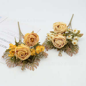 Bouquet de roses artificielles Dongchen Crafts 30cm-100cm, fleurs en soie, arrangement décoratif pour salon et salle à manger - Product Image 3