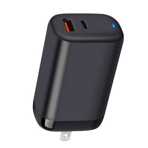 GaN PD Charger 65W Dual <b>Type</b> <b>C</b> Ports Interchangeable <b>Plug</b> Travel <b>Adapter</b> Multi Country Compatibility White - Product Image 3