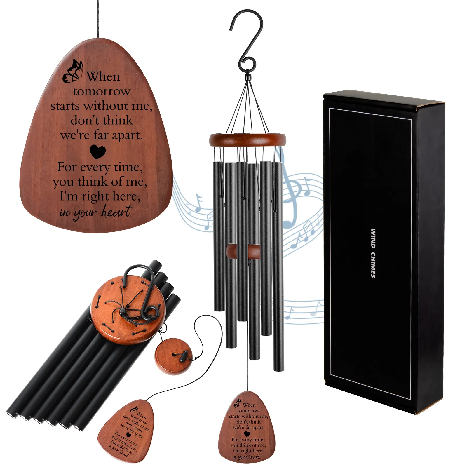 OEM&ODM Outdoor Memorial Sympathy Wind Chimes Bereavement Gifts Metal Garden Decoration Wedding Aluminum Tube Music Wind Chimes