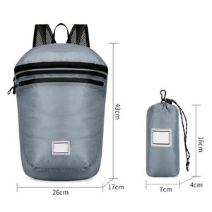 Sac à dos pliable léger personnalisé avec logo, fermeture éclair, tendance, imperméable, antivol, en polyester - Product Image 2