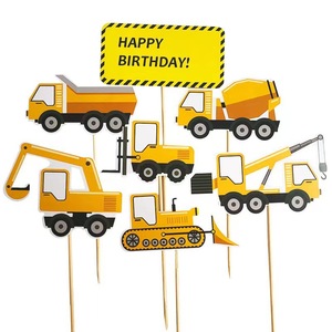 Construction Vehicle Cake Toppers Paper Birthday Decorations Reusable Party Supplies for Boys Birthday - Product Image 5