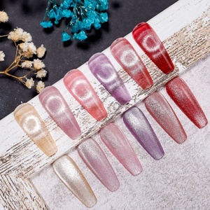 Gel à ongles effet œil de chat multi-tons, perles de verre, effet scintillant magnétique, gel UV LED à retirer par trempage pour les salons de manucure professionnels - Product Image 1
