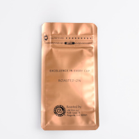 Pochette debout recyclable imprimée sur mesure pour thé et café avec doublure en feuille d'aluminium, fermeture à glissière et sac en plastique à valve